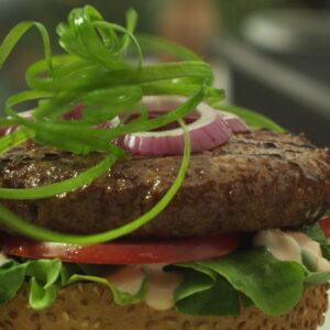Green Onion Falling On Burger V1