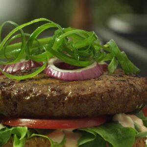 Green Onion Falling On Burger V3